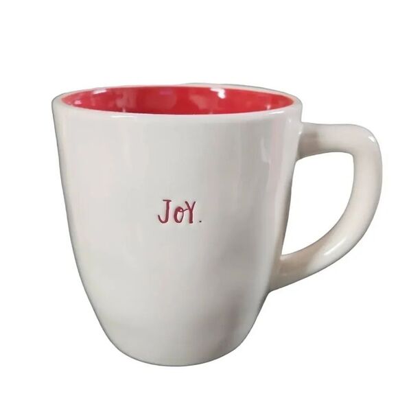 Rae Dunn White Red "Joy" Holiday Coffee Mug - Picture 1 of 3